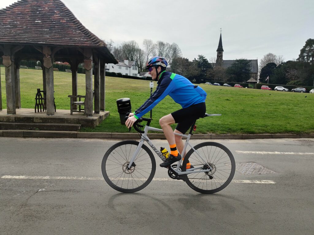 Peter riding the new Specialized Allez Disc in Surrey
