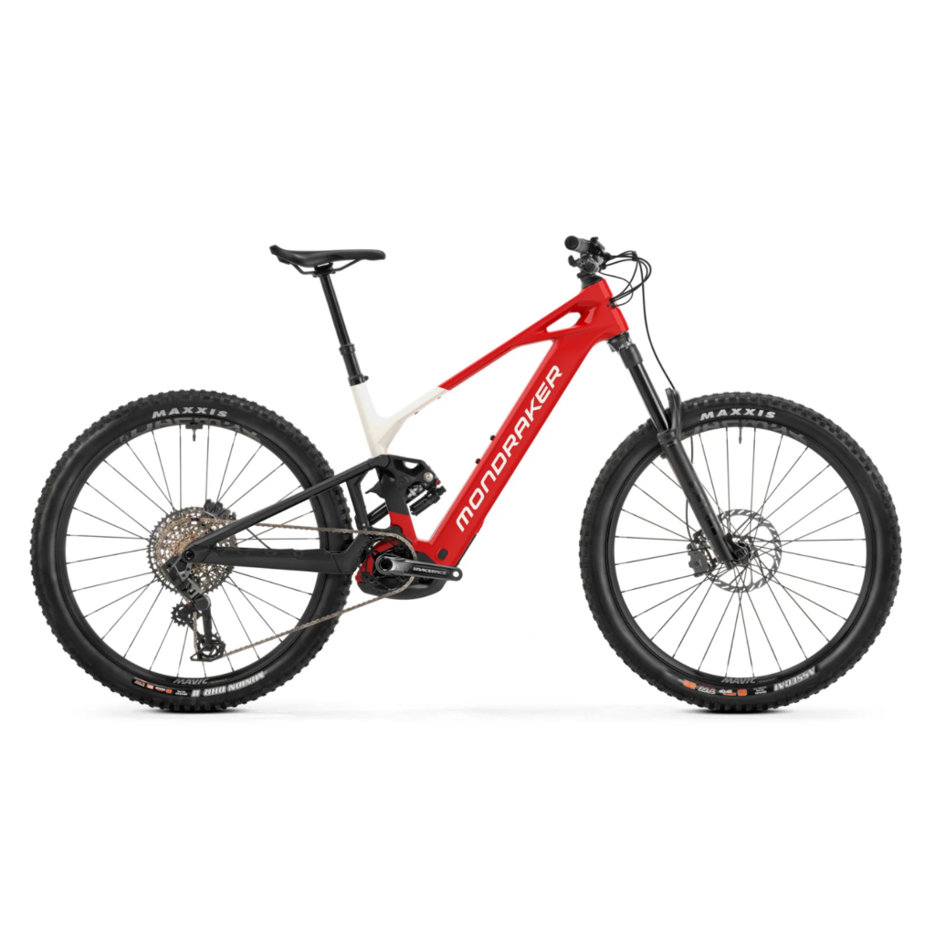 A red and white Mondraker crafty e-mtb