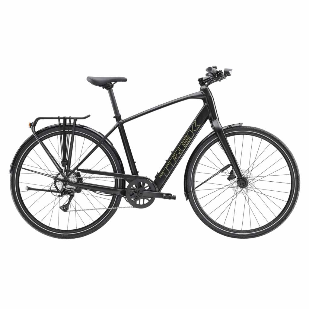 The Trek FX+2 is a lightweight electric bike for commuting