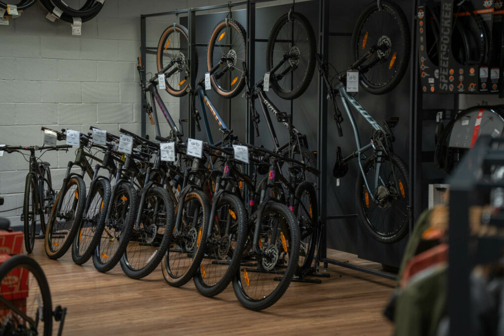Inside the store at Balfe's Bikes Kingston