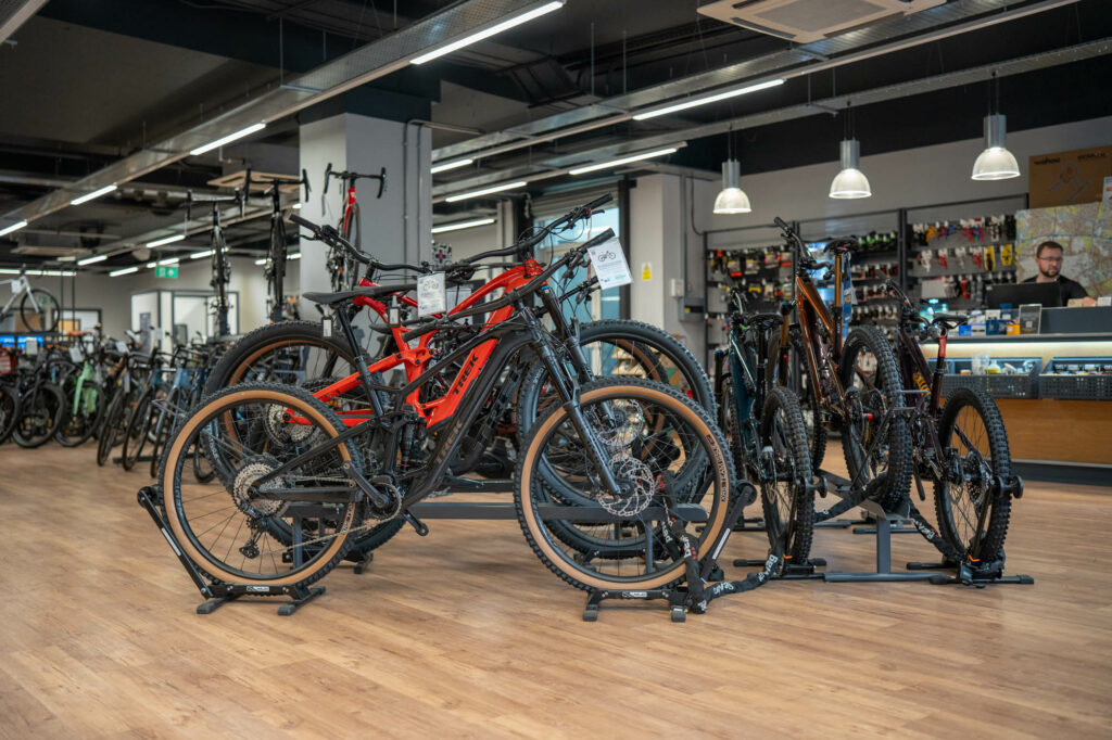Inside the store at Balfe's Bikes Kingston
