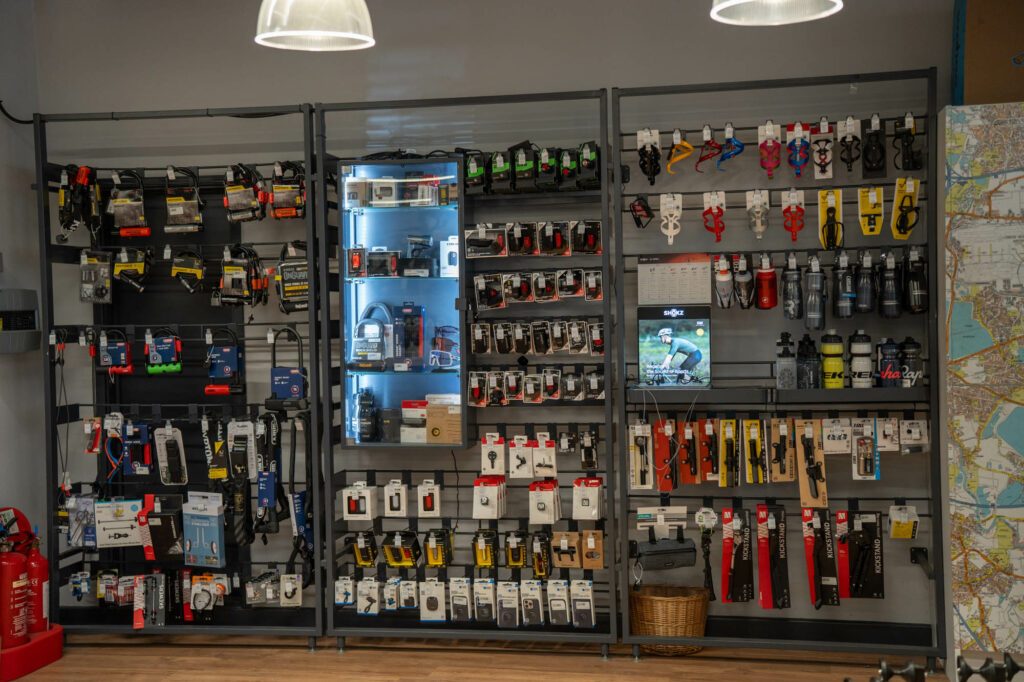 Inside the store at Balfe's Bikes Kingston