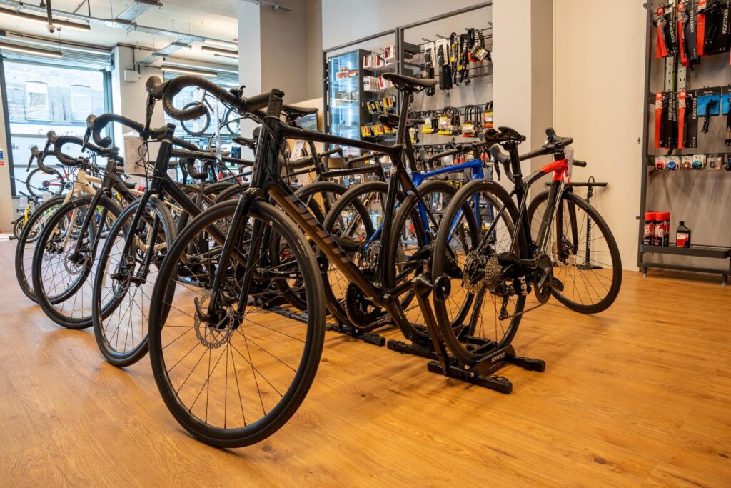 Inside the store at Balfe's Bikes Hackney