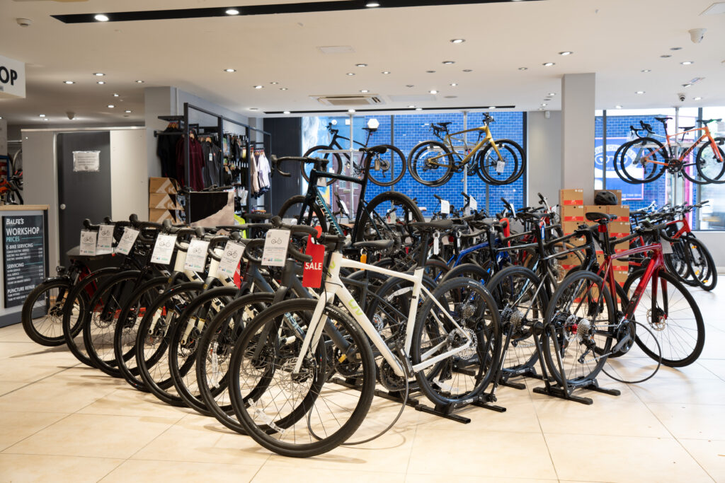 Inside the store at Balfe's Bikes Islington