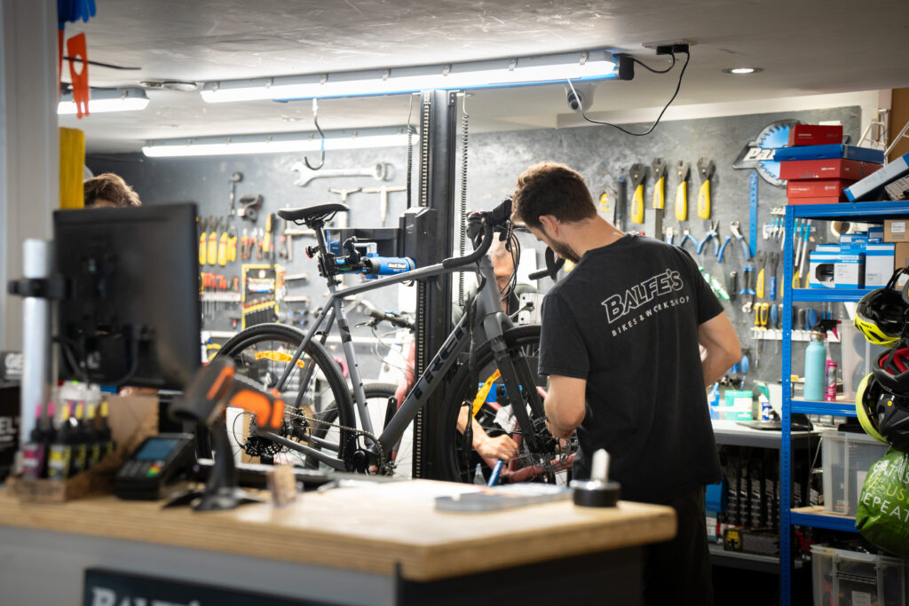 Inside the store at Balfe's Bikes Islington