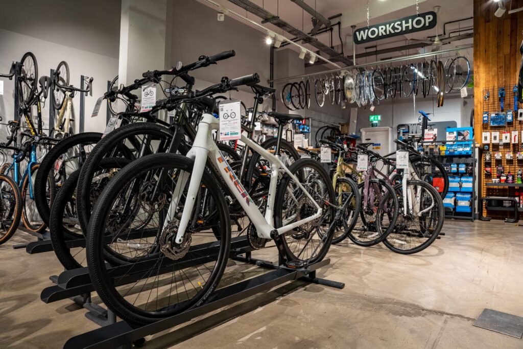 Inside the store at Balfe's Bikes Notting Hill