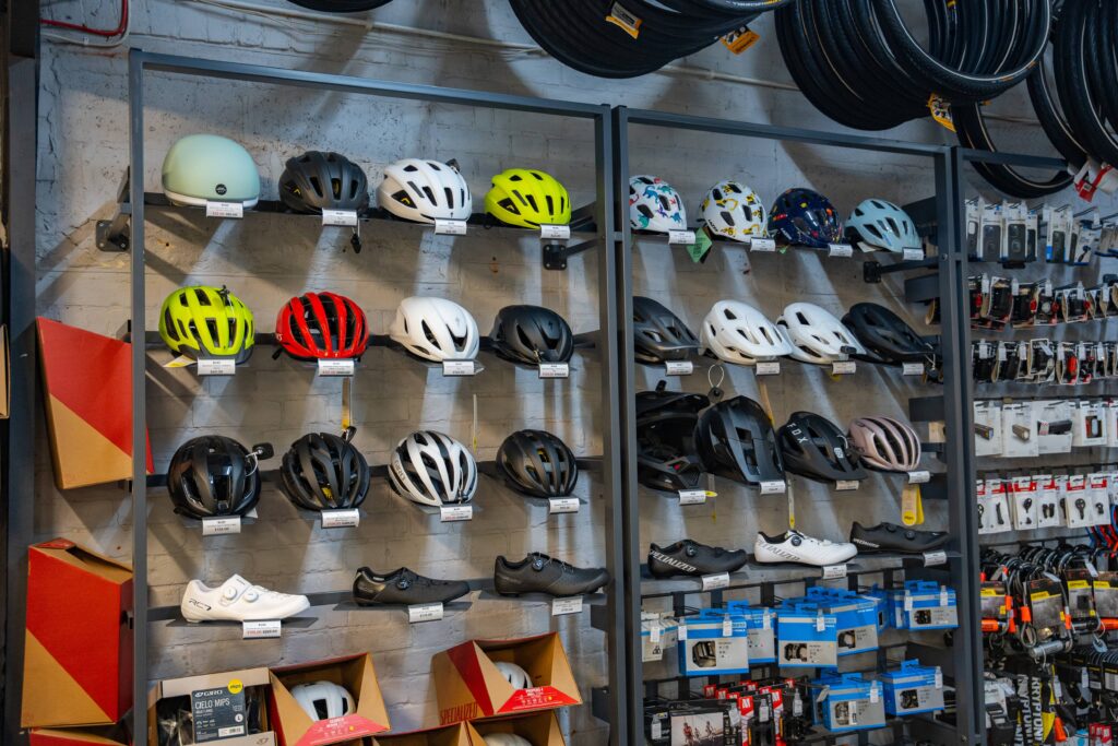 Inside the store at Balfe's Bikes Reigate