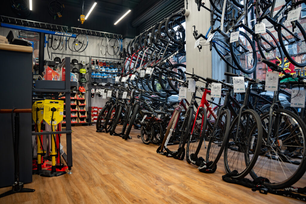 Inside the store at Balfe's Bikes Streatham